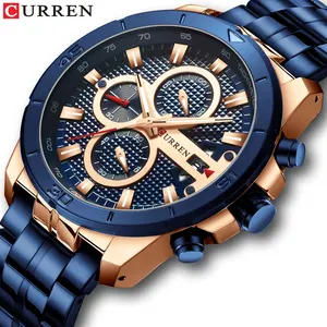 CURREN 8337 럭셔리 브랜드 자동 남성 쿼츠 손목 시계 품질 스틸 방수 새로운 남성 curren 시계