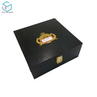 Boîte vidéo d'affichage de cadeau de caviar de luxe noir personnalisé avec écran lcd
