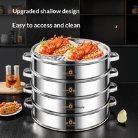 Grille de cuisson vapeur multifonctionnelle en acier inoxydable Zhongzhi, grande capacité, de qualité commerciale, surdimensionnée, à plusieurs niveaux, pour couvercles de casseroles