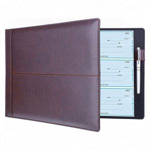 7 Ring Business Book <b>Binder</b>, 600 Check Capacity With Clear Vinyl Pouch Bill Keeper Custom Promotional Gifts - Product Image 5