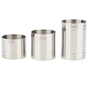 New Style Measuring Cup Cocktail 25/35/50ml Round Type Metal Stainless Steel Jigger