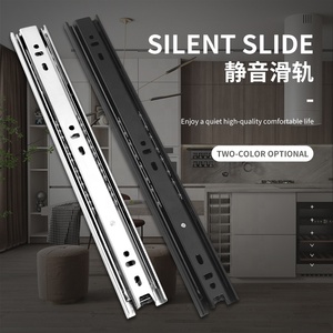 40mm Width Cold Rolled Steel Material Kitchen Drawer Guide Rail With Plain Finished