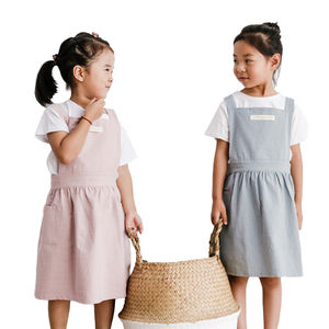 Delantal de Pintura para Niños Personalizado, Lavable y Reutilizable, Delantal de Algodón sin Mangas para Niñas con Bolsillos en la Cintura, Logotipo Personalizado, Venta al por Mayor OEM - Product Image 4