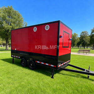 Double Axle Black 4m Truck Food 4 Wheel Sinks Range Hood Wholesale Ice Cream Cart Mobile Kitchen Trailer - Product Image 1