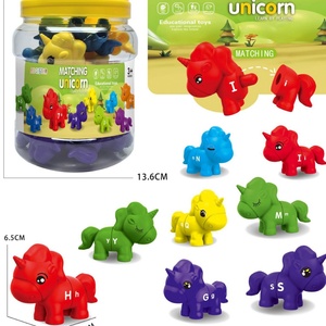 Juguetes Educativos de Matemáticas para el Aprendizaje Temprano de los Niños, Juguete de Conteo de Dinosaurios y Unicornios con Plástico Ecológico de Color Azul - Product Image 6