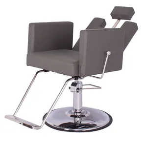 Offre Spéciale Gris Moderne Mode Salon Chaise De Barbier En Acier Inoxydable Spécial Hydraulique Réglable Chaise De Coiffure Pour Salon De Coiffure