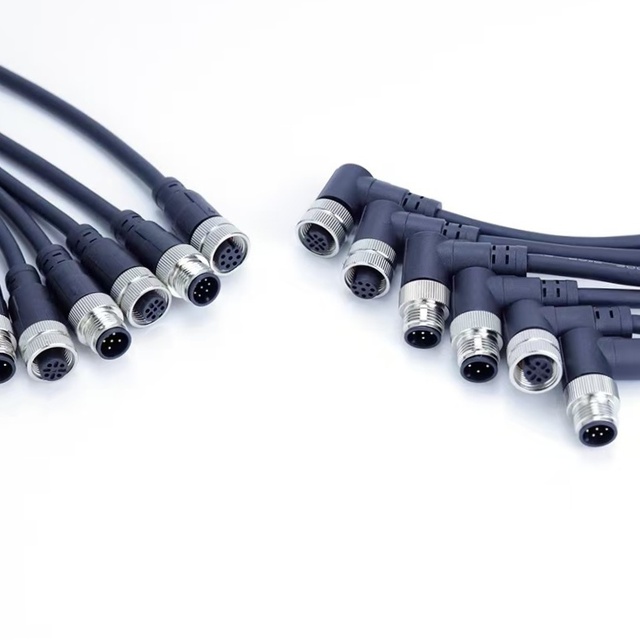 Custom IP67 IP68 Waterproof Circular Wire Harness, M8 M12 Sensor Connector Cable, 3/4/8Pin Male Female for Industrial Use