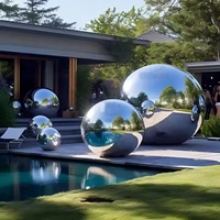 Boule disco géante flottante laser, boule décorative brillante gonflable, boule miroir argentée, boule disco argentée à lentille