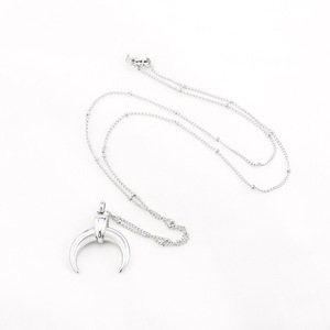 Colgante de luna creciente, collar largo de acero inoxidable, colgantes temáticos de estilo minimalista para mujer, joyería - Product Image 4