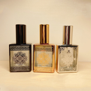 Refillable Attar Perfume Glass Bottle with Fine Mist <strong>Spray</strong> Square 15ML Gold Black <strong>Silver</strong> Electroplate Fancy Oil Atomizing Bottle - Product Image 6