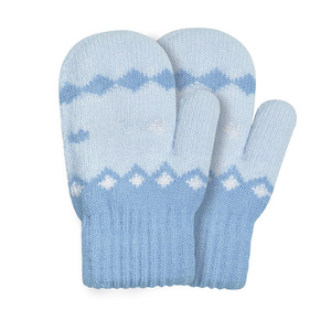 Ensemble bonnet, gants et écharpe pour enfants, 3 pièces, automne/hiver, 100% coton jacquard, motif diamant et cœur, tricot chaud - Product Image 4