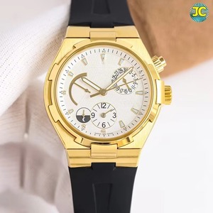 Nuevo Reloj de Moda 2026, Resistente al Agua 50M, Caja Dorada, Esfera Blanca, Correa de Goma Negra, Automático, Doble Hora, Indicador de Día y Noche - Product Image 2