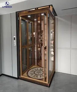 2 Story Vertical House Elevator Shaftless 380kg 2 Person Hydraulic Home Elevator Lift Residential