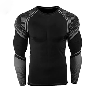 Camiseta de compresión deportiva para hombre, ligera, de secado rápido, transpirable, elástica en cuatro direcciones, de manga larga, transpirable, para hombre. - Product Image 3
