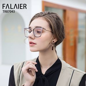 กรอบแว่นตา TR87043 ทรงแคทอาย แบบเต็มกรอบ ป้องกันแสงสีฟ้า สำหรับผู้หญิง วัสดุ TR90 พร้อมขาแว่นโลหะแบบสปริง - Product Image 4