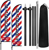 Drapeau publicitaire personnalisé pour salon de coiffure, conception de logo, promotion, bannière rectangulaire en forme de goutte d'eau, drapeau de bienvenue pour boutique de plumes, ouvert maintenant