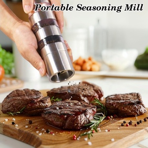 <span class=keywords><strong>New</strong></span> Xách Tay Gia Vị <span class=keywords><strong>Mill</strong></span> Với 5 Lọ Stackable Thép Không Gỉ Tháp Refillable Có Thể Điều Chỉnh Muối Và Hạt Tiêu Máy Xay Mini Của Nhãn Hiệu - Product Image 4