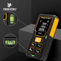Télémètre laser PEGATEC 100m PSA3003 avec double niveau à bulle, calcul de surface et de volume, précision de ±2mm pour usage professionnel