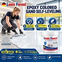 Revêtement de sol époxy liquide transparent écologique à base de sable coloré, auto-nivelant, 1 gallon, peinture pour garage, bricolage, résistant à la chaleur, directement de l'usine