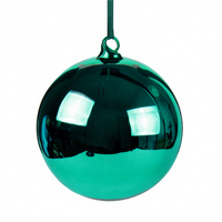 Vente en gros boule de verre transparent rouge Ornements de Noël cadeau promotionnel Boules de sapin de Noël Respectueux de l'environnement