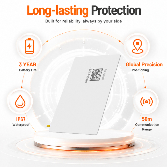 YG-AT03-PE Slim Card Bluetooth Anti-Lost Tag Smart Waterproof Locator for Wallets, Purses, Personnel & Vehicle Tracking