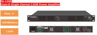 Amplificateur de sonorisation (PA) monocanal classe D en promotion, 120W RMS, 100V et 8 ohms, prend en charge la veille audio