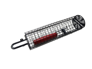 Panier de grillade roulant pour <span class=keywords><strong>barbecue</strong></span>, panier de grillade antiadhésif, panier de grillade rond pour le camping en plein air, <span class=keywords><strong>grille</strong></span> avec poignée en bois amovible - Product Image 4