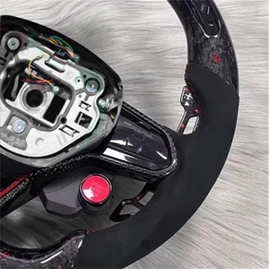 Volant en Fibre de Carbone Forgé avec LED en Cuir Sport avec Bouton de Klaxon pour Volkswagen <span class=keywords><strong>Golf</strong></span> 7/7.<span class=keywords><strong>5</strong></span> GTI/<span class=keywords><strong>GTD</strong></span>/GTE/R Polo GTI Tiguan - Product Image 4