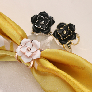 4-Pack Extra Large Satin Flower Brooches - Big Rose/Camellia Lapel Pins For Women's Dresses, Hats, Jackets (3.9") - View #6