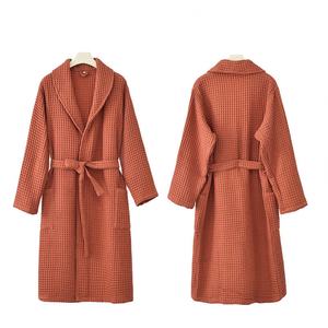 Wholesale Thickened Cotton <strong>Waffle</strong> <strong>Robe</strong> For Adults, Four-Season Breathable Spa Bathrobe, Custom Logo Unisex Sleepwear - Product Image 4