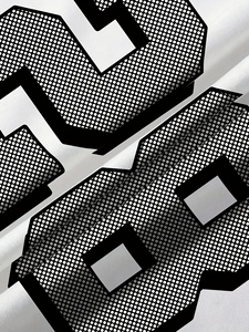 T-shirt graphique pour homme, impression numérique, numéro audacieux '28', blocs de couleur noir/blanc/gris, respirant, anti-boulochage, polyester, été - Product Image 4