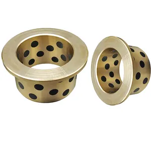Solid Graphite Plugged Bronze Bushings self liburicated material graphite impregnated copper bearing sleeve brass bushes