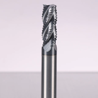 Fraise à dégrossir en carbure monobloc à 4 cannelures, hélice de 55 degrés, non revêtue, à cannelures ondulées, pour usinage CNC de l'aluminium et des alliages