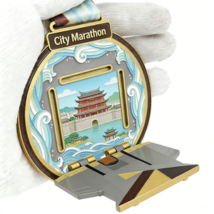 Factory Customized Zinc Alloy Medals Soft Enamel Marathon Logo Engraving Sports Metal Crafts for Cycling Hiking