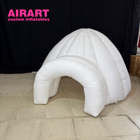 Tente de vacances gonflable en forme d'igloo |   Petite tente de glace blanche gonflable modèle |   Tente gonflable en forme de ballon pour décorations de scène
