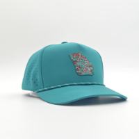 Gorra Snapback Unisex Personalizada con Bordado Vintage de 5 Paneles, Diseño de Leopardo con Puntos, Visera Plana, Malla de Secado Rápido para Verano, Parche Floral, 100% Poliéster