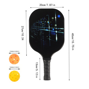 Ensemble de raquettes de pickleball 13,4 mm en fibre de verre antidérapant pour l'entraînement et les sports de plein air avec sac de transport, 2 raquettes, 4 balles - Product Image 2