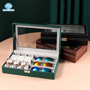 Bán buôn đồ trang sức kính kính tổ chức trường hợp 6 + 3 da hiển thị lưu trữ đồng hồ kính mát hộp với khóa - Product Image 3