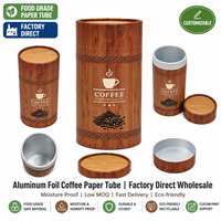 Tubos de Papel de Aluminio Apilables Personalizados para Café, Grado Alimenticio, Venta al por Mayor Directa de Fábrica, Cilindros en Stock para Envasado de Té