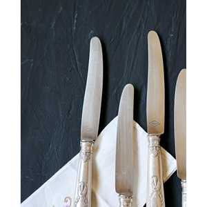 Ensemble de six couteaux à dîner en alliage d'argent de style français avec un élégant motif d'aigle - Product Image 1