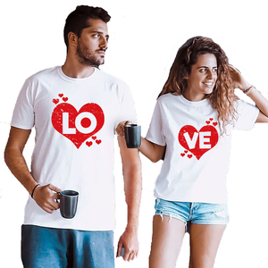 Día de San Valentín personalizado Camiseta de algodón para el amante de la venta al por mayor de alta calidad Casual romántico pareja ropa - Product Image 2