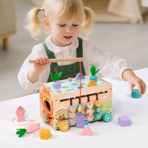 STEM Fine Motor Skills Pretend Play Preschool Toys <b>Gifts</b> Wooden Baby Walker With Bead Maze - Product Image 1
