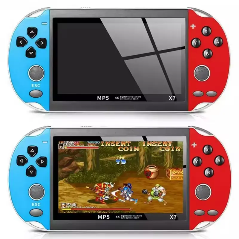 Vente en gros X7 4.3 pouces Console de jeu portable Écran IPS Lecteur de jeu vidéo portable Console de jeu HD