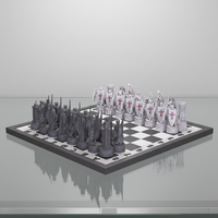 Figurines en résine personnalisées pour jeu d'échecs 3D, seigneurs croisés blancs du Royaume chrétien contre l'Empire ottoman gris-noir, pièces d'échecs, jeu d'échecs