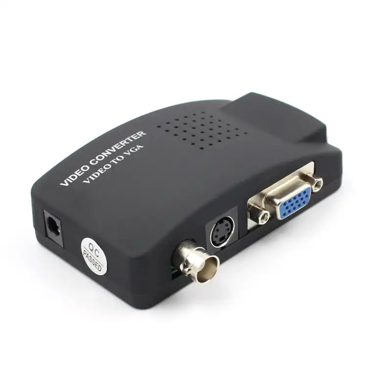 Convertidor de vídeo IP BNC AV a VGA, caja convertidora de adaptador para sistema CCTV, suministro de fabricación