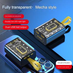 HDL OEM/ODM Hot 20000mAh Punk Style Transparent Power Bank Lanyard Portable Phone with LED Light for <b>iphone</b> - Product Image 5