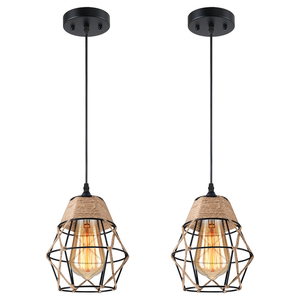 <span class=keywords><strong>Lampe</strong></span> suspendue rétro en fer et <span class=keywords><strong>corde</strong></span> <span class=keywords><strong>de</strong></span> chanvre, style loft industriel américain, pour restaurant, îlot <span class=keywords><strong>de</strong></span> cuisine, <span class=keywords><strong>chevet</strong></span> - Product Image 3