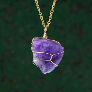 Collana pendente al quarzo fragola in pietra naturale con <span class=keywords><strong>gioielli</strong></span> in pietra preziosa di Chakra in filo d'oro - Product Image 4