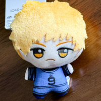 Pendentif en peluche de 11 cm, motif gardien de but de football, bleu, style dessin animé mignon, pour sac à dos, vente en gros