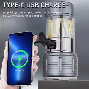 Nouvelle lampe de camping LED rechargeable par USB, étanche, pour l'extérieur, lampe de tente multifonctionnelle, lumière d'ambiance, lampe torche - Product Image 4